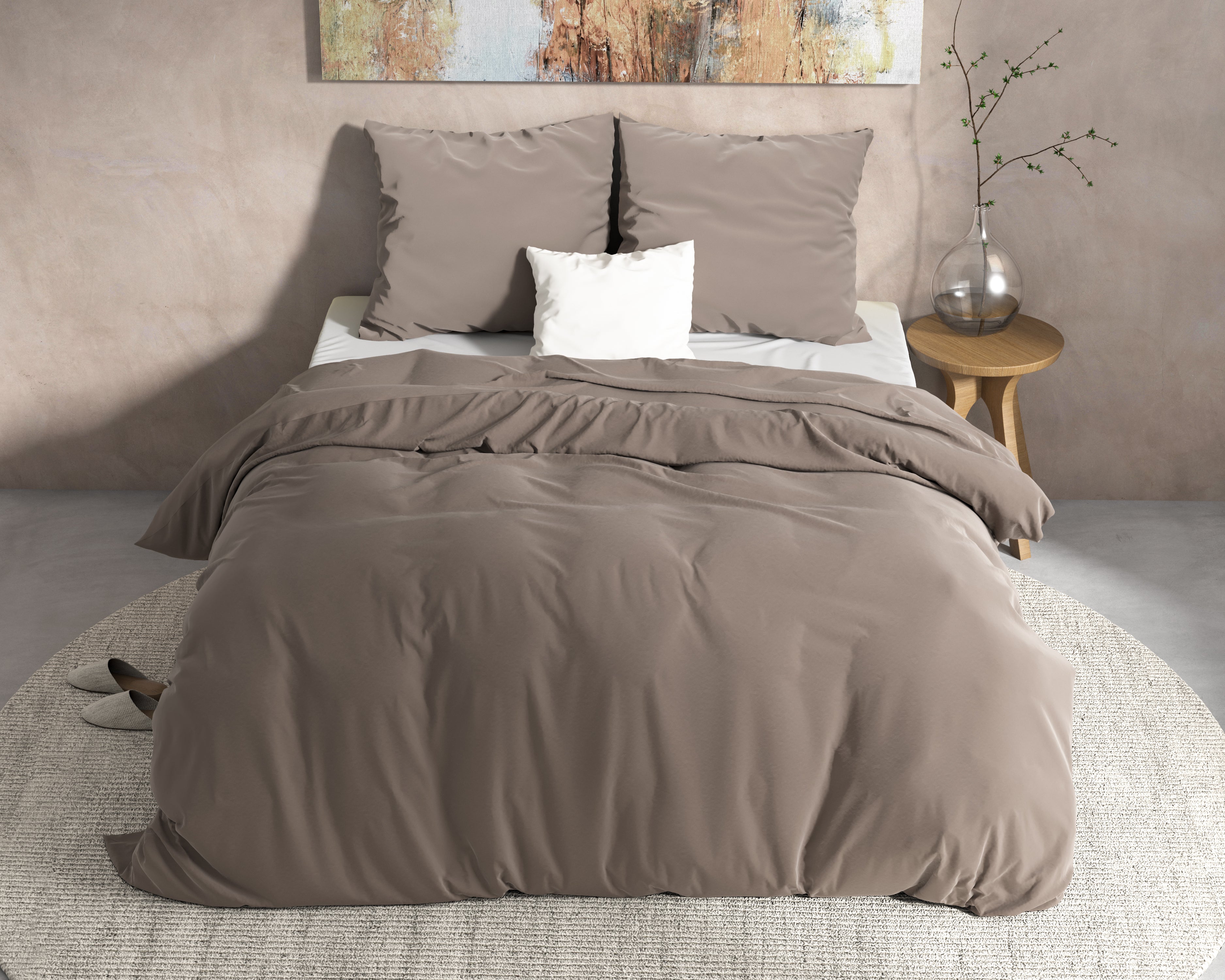 Flannel Dekbedovertrekset - Taupe