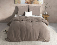 Flannel Dekbedovertrekset - Taupe