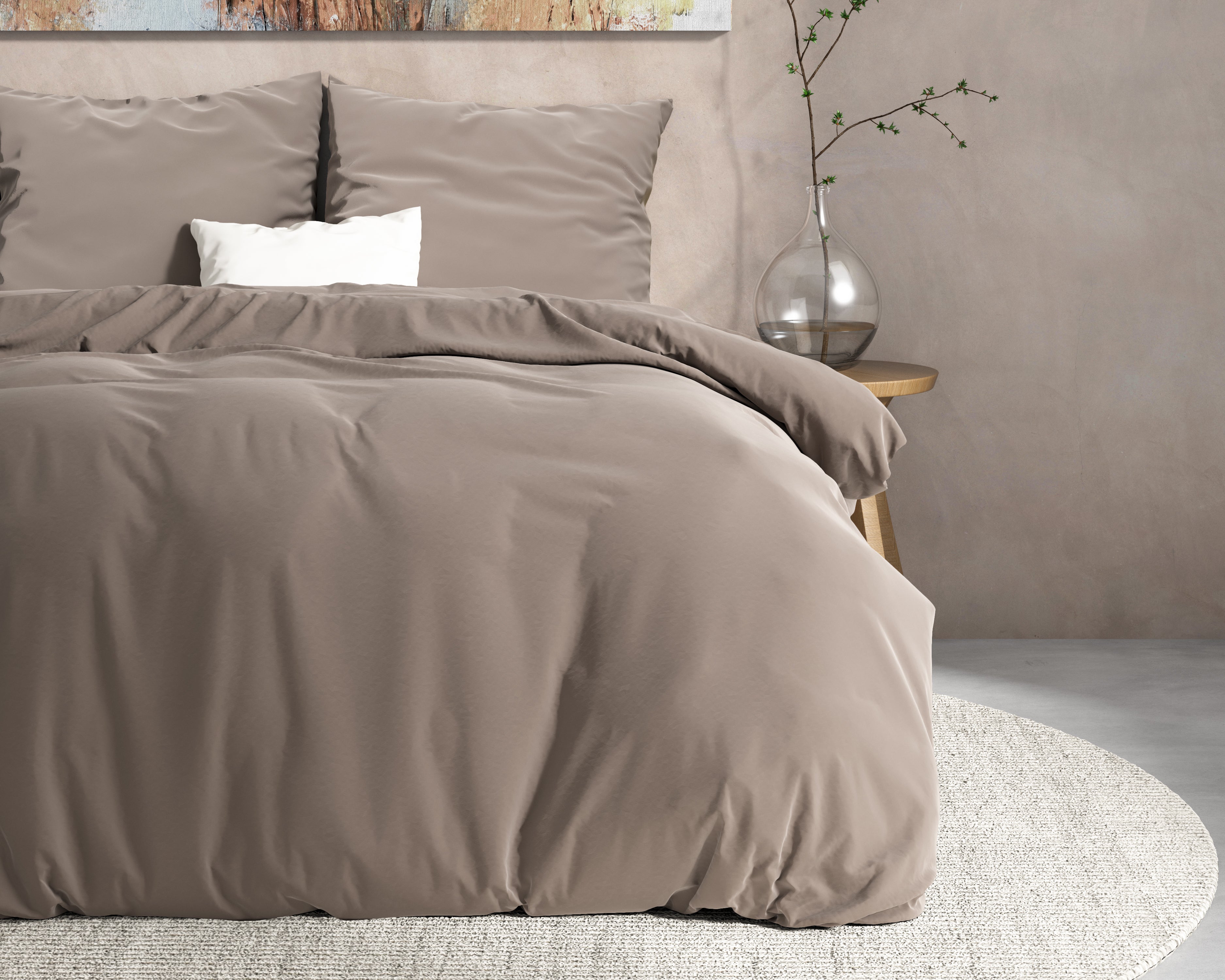 Flannel Dekbedovertrekset - Taupe