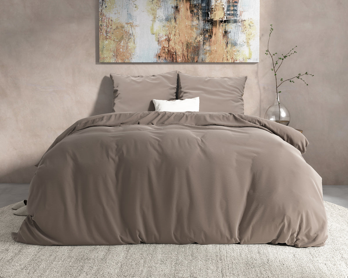 Flannel Dekbedovertrekset - Taupe