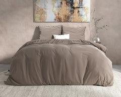 Flannel Dekbedovertrekset - Taupe