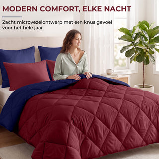 Reverse Dekbed | Bordeaux & Navy