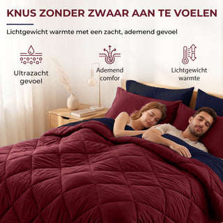 Reverse Dekbed | Bordeaux & Navy