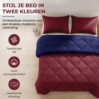 Reverse Dekbed | Bordeaux & Navy