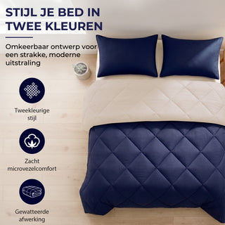 Reverse Dekbed | Navy & Sand