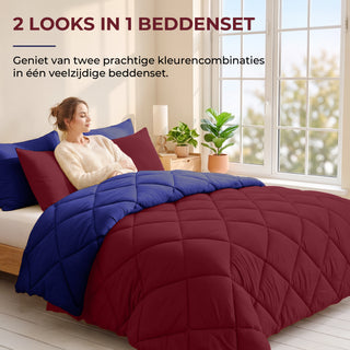 Reverse Dekbed | Bordeaux & Navy